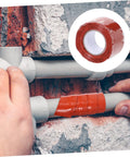 Leakproof Silicone Sealing Tape For Joints Pipes And Cracks Self Adhesive Waterproof Repair Tape on grey plumbing pipe