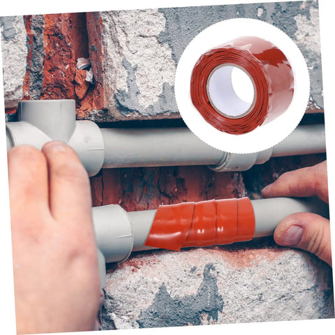 Leakproof Silicone Sealing Tape For Joints Pipes And Cracks Self Adhesive Waterproof Repair Tape on grey plumbing pipe