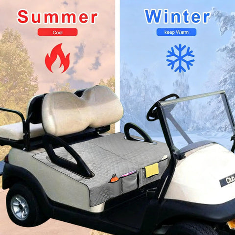 Universal Golf Cart Seat Cover Towel Blanket With Four Front Pockets Non Slip Backing On EZGO Yamaha Club Car 50.5x31.7in