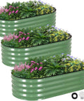 Galvanized Raised Garden Bed Kit Three Pack Outdoor Metal Planters 4x2x1 Ft Oval Beds For Vegetables Herbs And Flowers Rust Resistant Easy Assembly Durable Beds To Max Out Your Garden Space