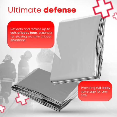 Mylar Rescue Emergency Blanket For Survival, Extra Large 54 By 84 Inch Silver Thermal Sheet Reflects Heat Up To 90 Percent