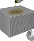 Heavy Duty Oil Absorbent Pads 100 Pack 13 X 10 Inch Meltblown Polypropylene pads absorbing motor oil with quick rip lines.