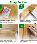 Step-by-step guide to applying Wood Grain Repair Tape For Furniture Self Adhesive Brown Wood Color Peel And Stick Veneer Strips.