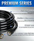 Beast Pressure Washer Gun And Hose Kit with 30 Foot Kink Resistant Hose, 3600 PSI Cleaning Power, M22 14 Fittings, close-up view.