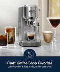 Dedica Duo Compact Espresso Machine With Milk Frother Wand For Espresso Cold Brew Hot And Iced Coffee Cappuccinos Lattes