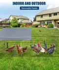 All Weather Heavy Duty Outdoor Chicken Coop With Waterproof Cover 86 Inch Long 40 Inch Wide 40 Inch High Metal Poultry Run