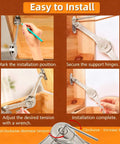 Easy installation process for Solid Steel Cabinet Lid Support Hinges Two Pack Heavy Duty Folding Door Stays.