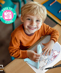 Child using Continents Map Practice Sheets 9x12 Dry Erase World Globe Sheets Pack of 10 for Homeschool and Classroom, FLEXIC sheet.