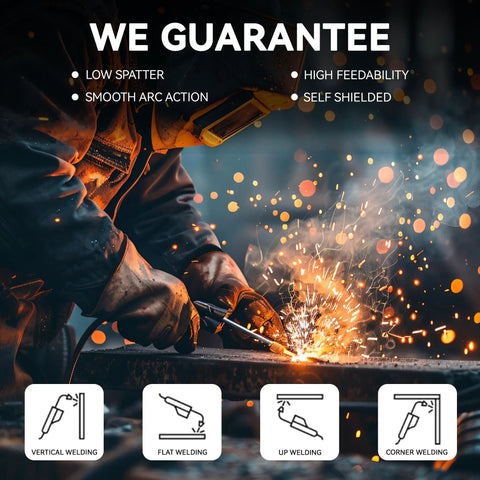 Welder using Pro Grade MIG Welding Wire ER70S-6.030 Inch (0.8mm) Copper Coated Mild Steel in action with low spatter