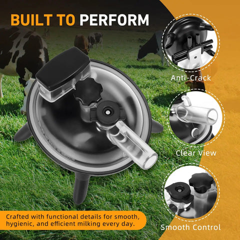 Pro Grade Cow Milking Cluster With 4 Teat Cups 240cc Milk Claw for Vacuum Pump Milking Machine