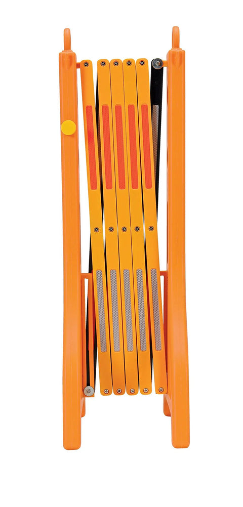 Expandable Plastic Safety Gate Expand A Gate Yellow 38 Inch High 122 Inch Extended Width Water Fillable Hollow Sides Reflectors