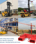 Forklift Lifting Hook With Red Powder Coat, Heavy Duty Swivel Crane Hook For Dual Pallet Forks, 6600 Lb Capacity on forklifts