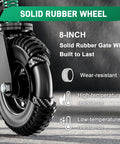 Heavy Duty Gate Wheel With 8 Inch Wheel, Spring Loaded Caster For Wooden And Metal Gates, 700 Lbs Capacity, close-up view