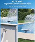 Whale Tail Pool Fountain Sprinkler For Above Ground And In Ground Pools With Adjustable Wide Waterfall Spray, gray finish