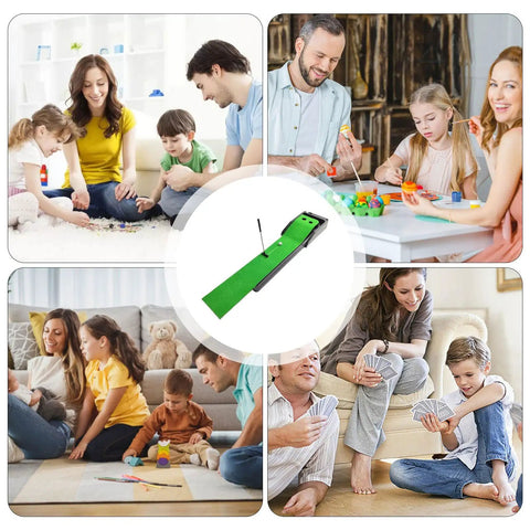 Indoor Mini Golf Mat With Auto Return System For Home And Backyard Practice showcasing compact design for family fun.