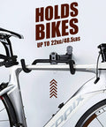 Bike Wall Mount Hanger For Horizontal Indoor Storage That Frees Up Space And Lets You Grab Your Ride Fast on silver bike