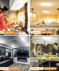 RV Interior LED Ceiling Lights 1700LM 12V Dimmable Dome Fixtures 4 Pack With 3 Color Temperature Switch in different settings