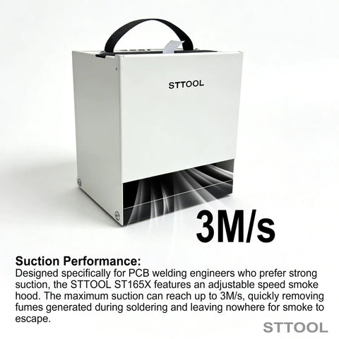 Upgraded Solder Fume Extractor With High Suction And HEPA Filtration Portable Smoke Purifier for Soldering Stations in white with handle