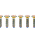 Titanium M4x15mm Countersunk Flat Head Hex Socket Cap Screws Pack Of 6 Multicolor 6Al4V Titanium Alloy DIN7991 For Bikes