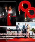 Six Pack Velvet Stanchion Rope Red Carpet Set With Gold Hooks 5 Foot Crowd Control Velvet Ropes For Events Theaters Grand Openings Hotels Graduation Parties Party Ready Barrier Kit