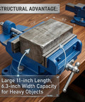 Beefed Up Heavy Duty Bench Vise With 6.3 Inch Jaw Width And 11 Inch Body Industrial Grade Clamp For Woodworking And Drill Press Tables