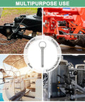 Six Pack Quick Release Pins Three Eighths Inch Diameter Two Point Five Six Inch Usage Length Carbon Steel Hardware Pins for multipurpose use in trailer hitch, tractors, boats, and exercise machines.