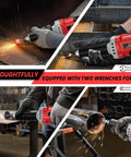 Heavy Duty Cordless Die Grinder Featuring A Zippy 26000 Rpm Brushless Motor in action with sparks during metal grinding.
