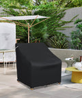 Waterproof Patio Chair Cover for Outdoor Furniture Keeps Your Lounge Chairs, Wicker, Swivel, Adirondack and Rocking Chairs Dry All Season, Heavy Duty Oxford, Fits Up To 32W x 37D x 36H, 1 Pack, Black shown