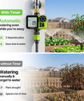 Sprinkler Timer For Garden Hose Programmable Watering Timer With Rain Delay Outdoor Automatic And Manual Set It And Forget It Drip Irrigation Controller System For Lawn Yard Greenhouse One Click Manual Watering in use