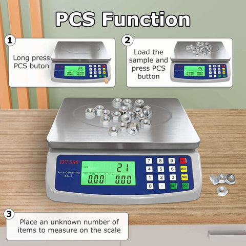 Pro Grade Digital Kitchen Scale 40kg 88lb Stainless Steel With LCD Display For Price Computing And Item Counting Deli Scale in use