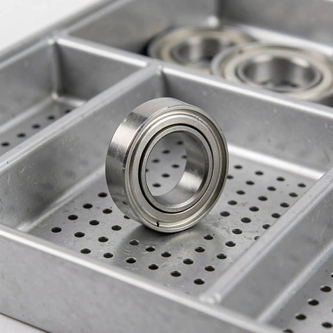 Beefed Up RC Vehicle Bearing Kit 30 Pcs Fits WLtoys One Fourteen 144001 Upgrade Kit With Precision Metal Bearings For Sturdier Wheels And Smoother Rides In RC Cars. metal bearing in tray