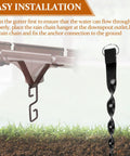 Rain Chain Hanger and Ground Anchor Kit for Outdoor Garden Rain Chains Copper Chain Clip and Stake Set installation detail