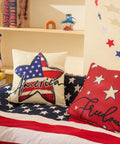 All American Patriotic Throw Pillow Covers Set Of 4 18 By 18 Inches Red White And Blue Decor For 4th Of July Memorial Day Veterans Day USA