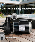 Top Shelf 1.5 Horsepower Hot Tub Spa Pump With Nema 48 Frame Motor and smooth dual speed switch on deck.