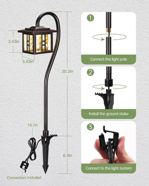 Low Voltage Pathway Lights 12V 3W 185LM Warm White 3000K ORB Waterproof Garden Lights installation steps