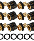 Three Quarter Inch Garden Hose Quick Connect Set Includes Six Male And Six Female Connectors With Extra Washers For Easy Attachment And Quick Release Hose Fittings For Fast Swapping Between Sprayers Nozzles And Accessories displayed with washers