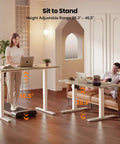 Electric Height Adjustable Standing Desk 48 By 24 Inches With Smooth Lift From 28.3 To 46.5 Inches, Memory Presets, Splice Desktop