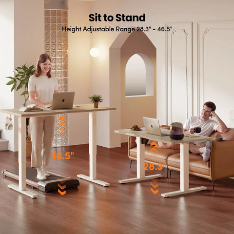 Electric Height Adjustable Standing Desk 48 By 24 Inches With Smooth Lift From 28.3 To 46.5 Inches, Memory Presets, Splice Desktop
