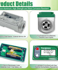 1.5 Inch Digital Fuel Flow Meter Inline NPT With LCD Display components, including ceramic shaft sleeve and circuit board