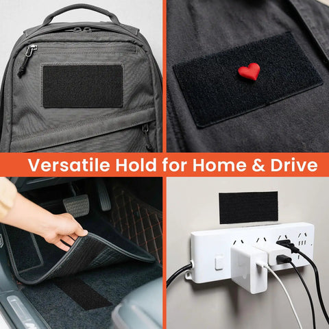 4x8 Inch Hook And Loop Tape Six Sets Strong Back Adhesive Fastener Nylon on backpack and cable organizer