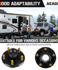 AEagle black trailer hub kit, 2 sets of 5-lug idler hubs on 4.5 in bolt circle; includes inner and outer bearings.