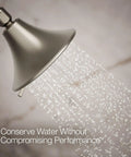 Forté Three-Function Showerhead with Full Coverage, Pulsating Massage and Silk Spray, 1.75 GPM, brushed nickel finish