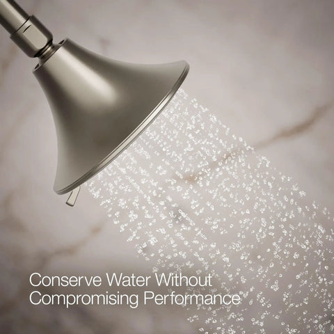 Forté Three-Function Showerhead with Full Coverage, Pulsating Massage and Silk Spray, 1.75 GPM, brushed nickel finish
