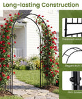 Heavy Duty 86 Inch Steel Garden Arch Pergola Arbor With Ground Stakes For Climbing Plants Ideal For Weddings Parties And Backyard Decor