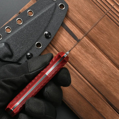 Fixed Blade Knife With VG10 Steel, Two Tone G10 Handle, Full Tang, And Sheath For Outdoor Camping And Hunting, 7.5 Inch Blade