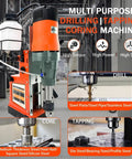 1800W 2 Inch Magnetic Drill Press With 3102 Lbf Holding Force, 760 Rpm Electric Core Boring Machine, 10-Speed Steel Drilling Tool for various steel applications.