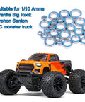26 Piece Steel Sealed Ball Bearing Kit For Arrma Big Rock Typhon Granite Senton 1/10 RC Trucks shown with orange RC truck