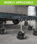 6 Inch Trailer Jack Block Set With Bag 4 Pack Heavy Duty Stabilizer Blocks under RV jacks in rain