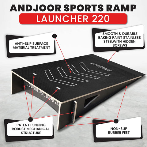 Extra Wide Kids Jump Ramp 23.62 Inch, slip resistant, heavy duty, supports up to 3 adults, ultra stable for big tricks, black color