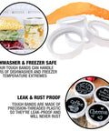 Dishwasher and freezer safe Rugged Plastic Mason Jar Screw Bands For Regular Mouth Lids Rust Free Replacement Rings.